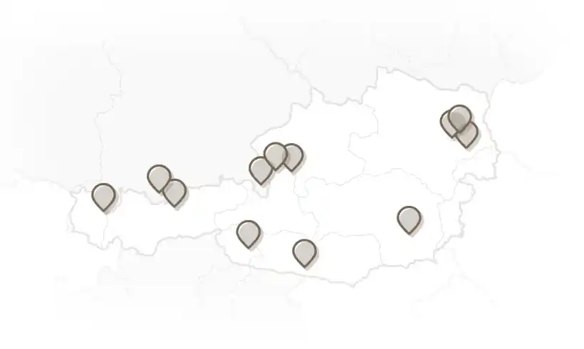 Austria map with Fellhof locations