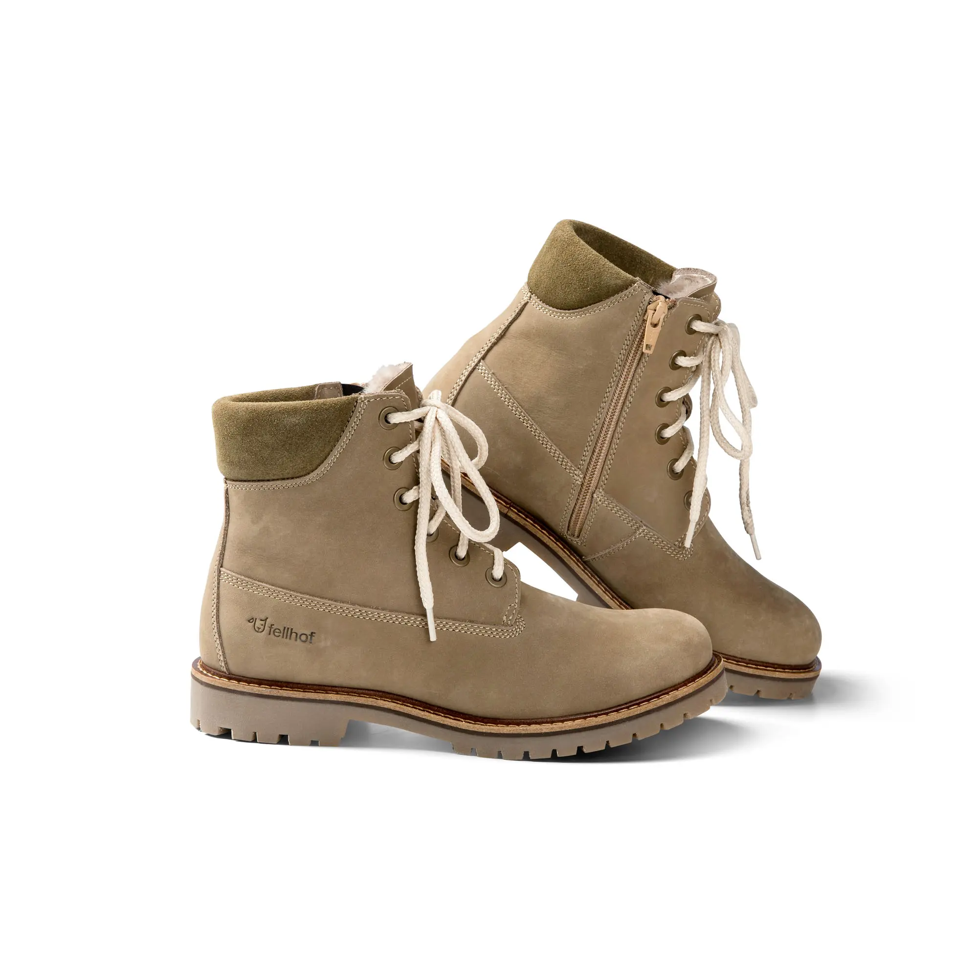 Lederschuhe Damen khaki