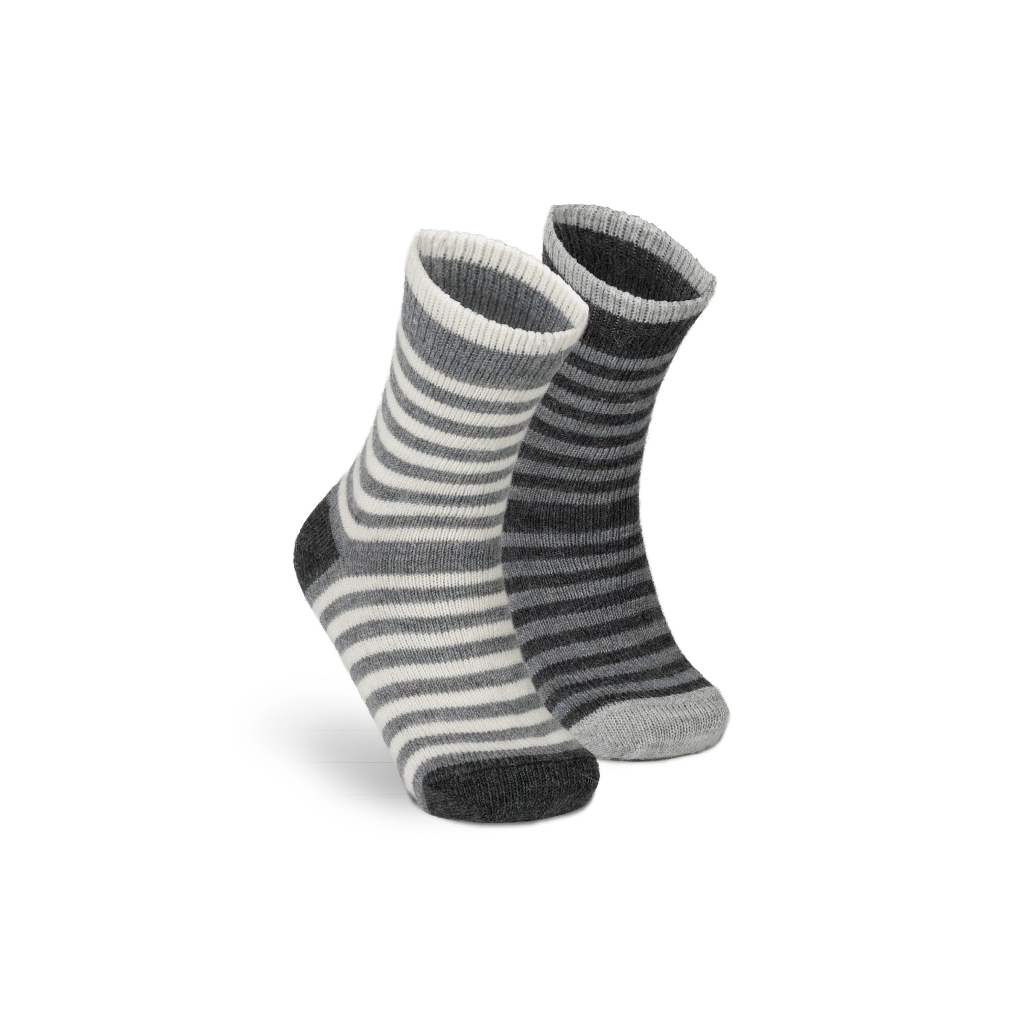 Alpaka-Socken gestreift 2er Pack Kinder