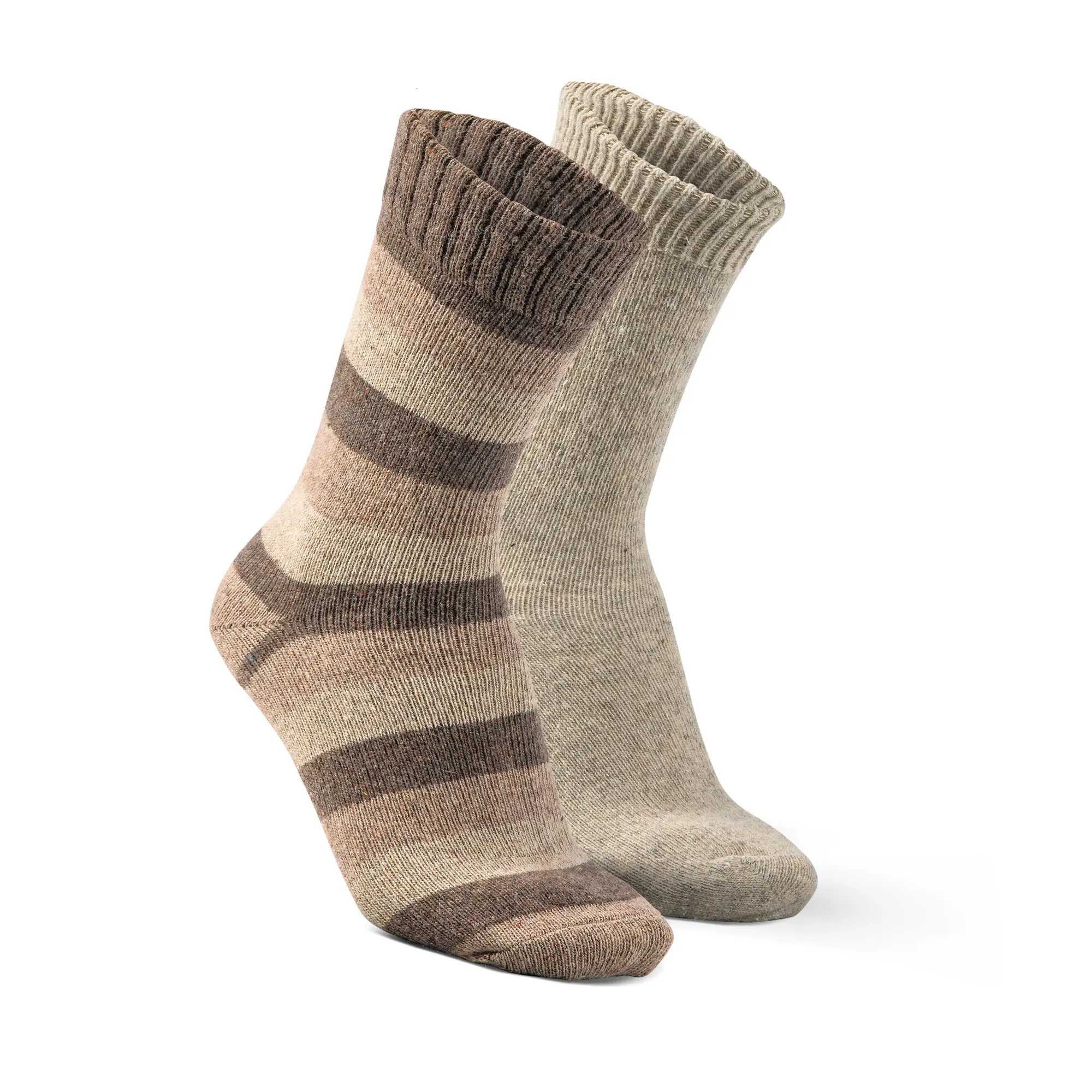 Alpaka Socken braun doppelpack