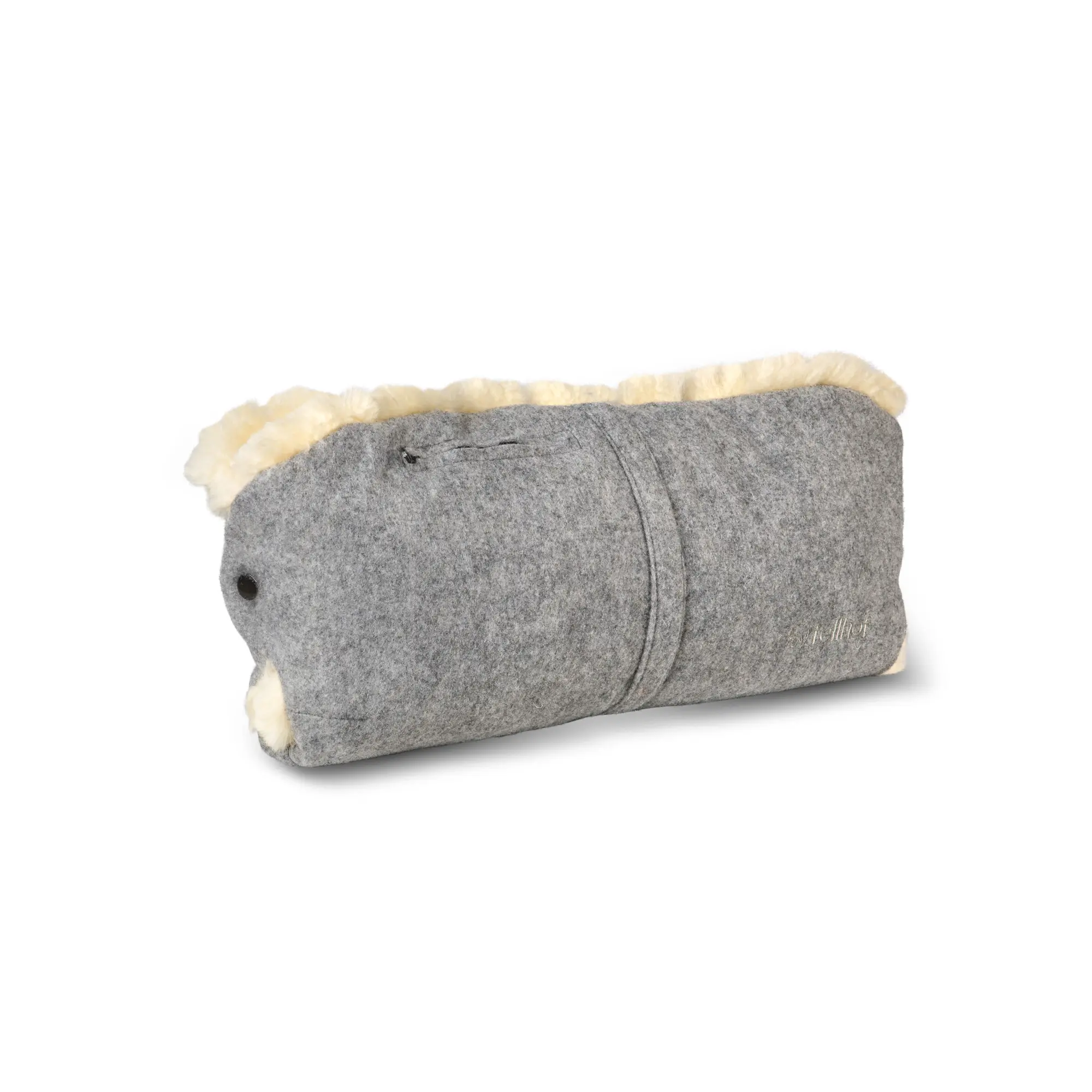 Lambskin Hand Muff for Prams and Buggies felt light grey