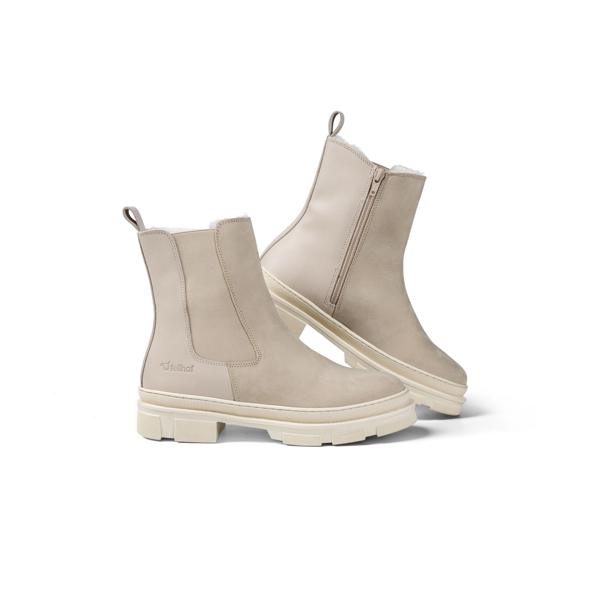 Fellhof Chelsea Boots Damen, beige, Größe 38