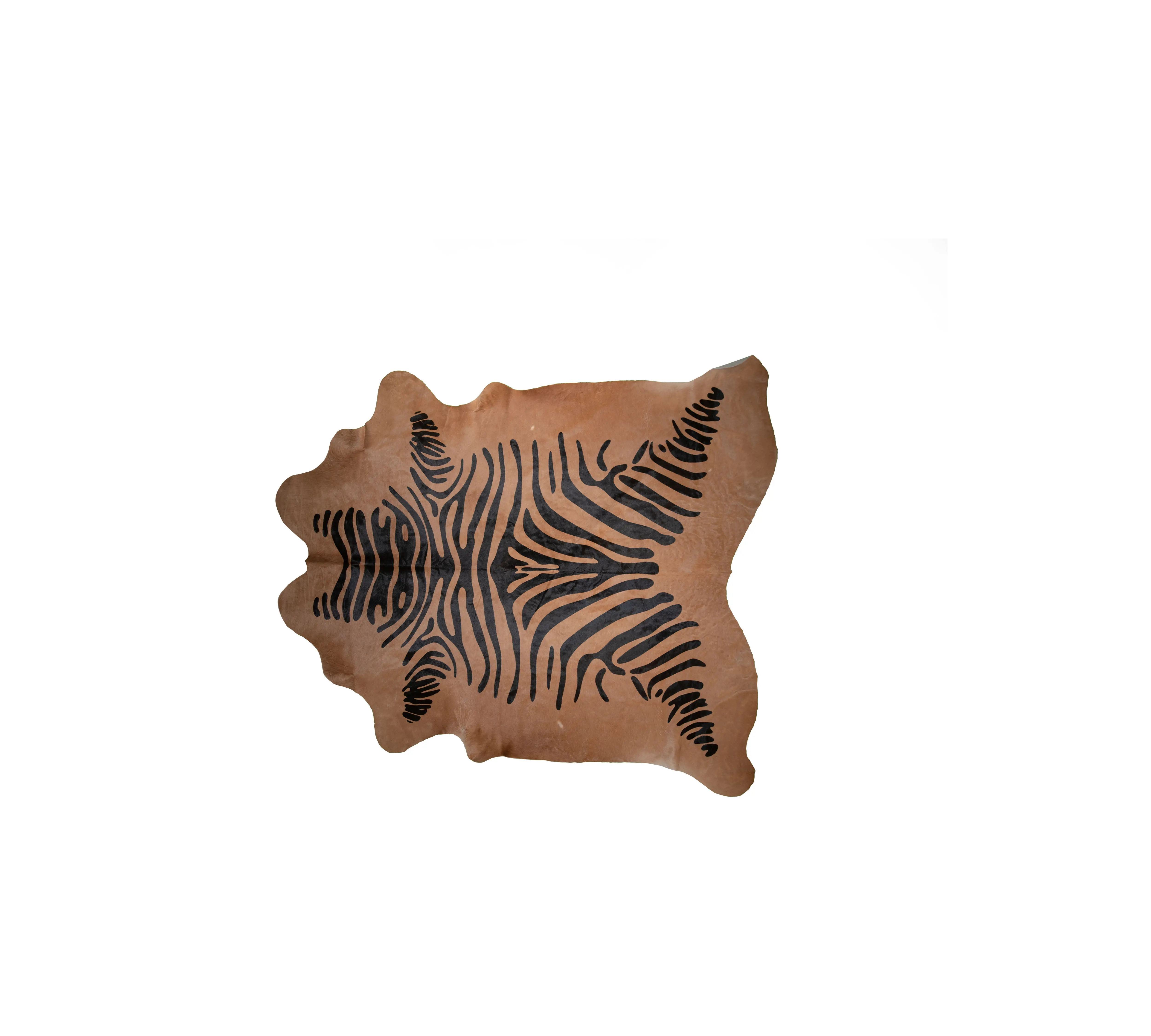 Stierfell  bedruckt ZEBRA beige 3-4m²