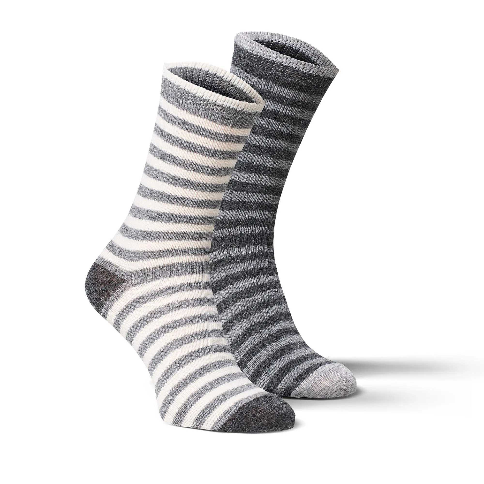 Alpaka-Socken gestreift Kombi, 2er Pack