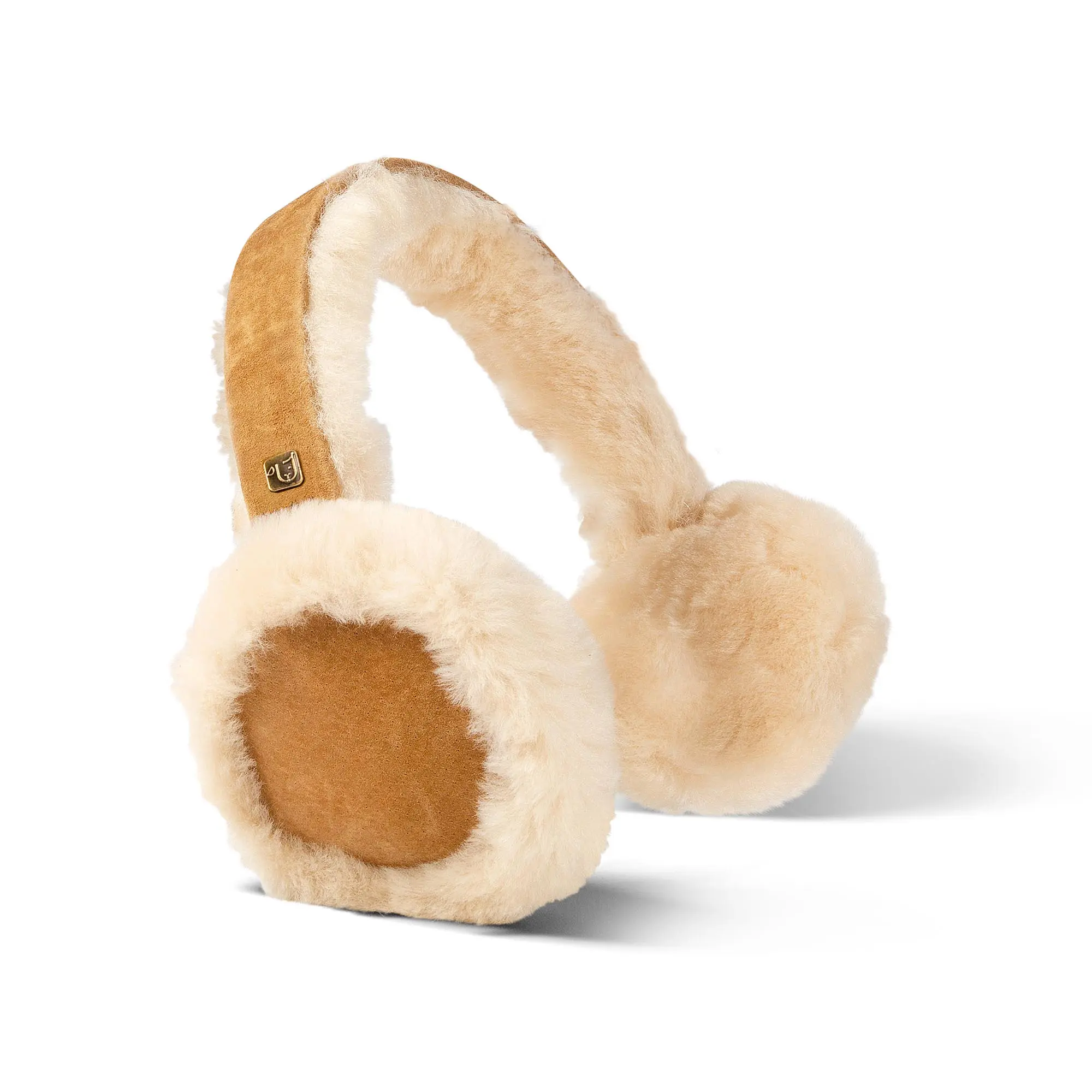 Lambskin earmuffs color chestnut