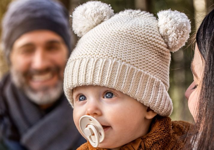 Bonnet bébé en laine mérinos NIKI Fellhof - naturel