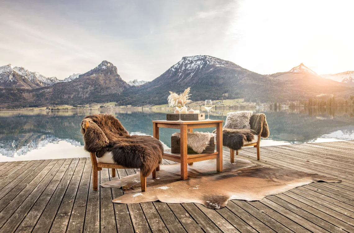 Cowhide by the lake