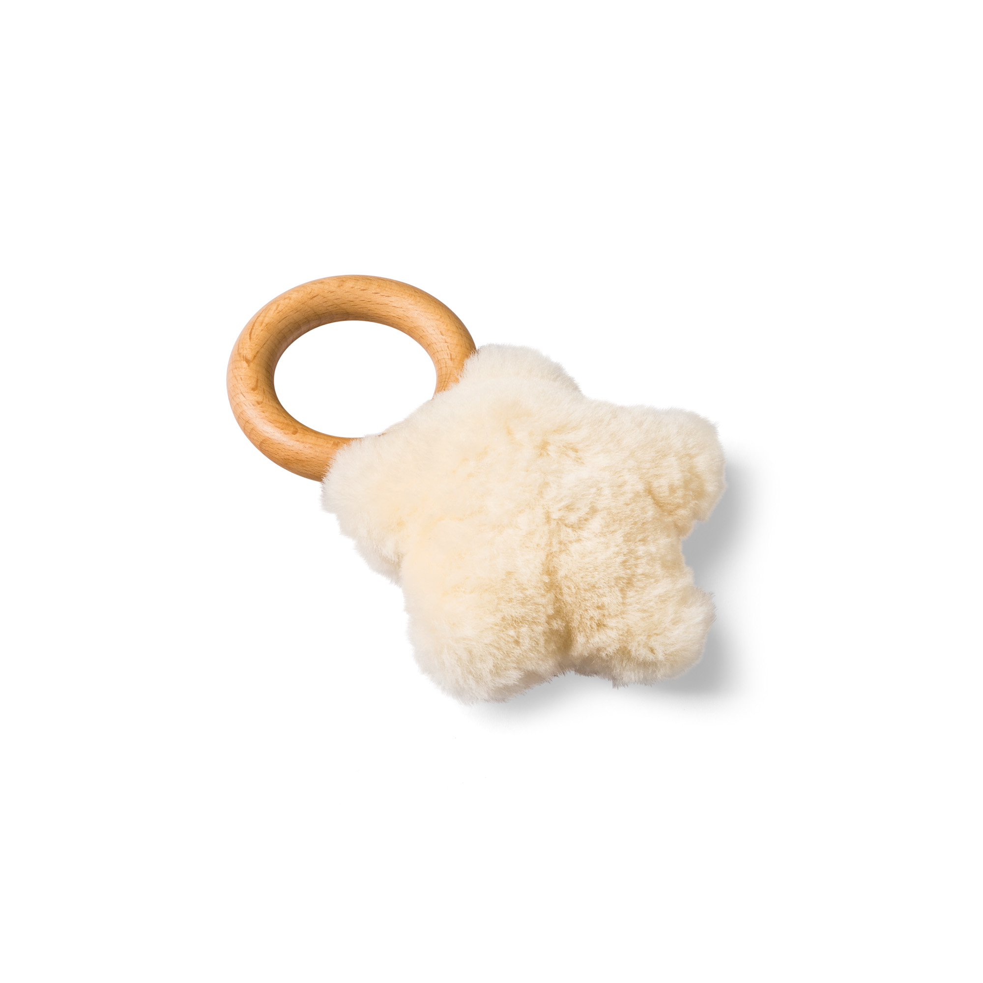 STELLA baby rattle with beechwood and lambskin | Fellhof
