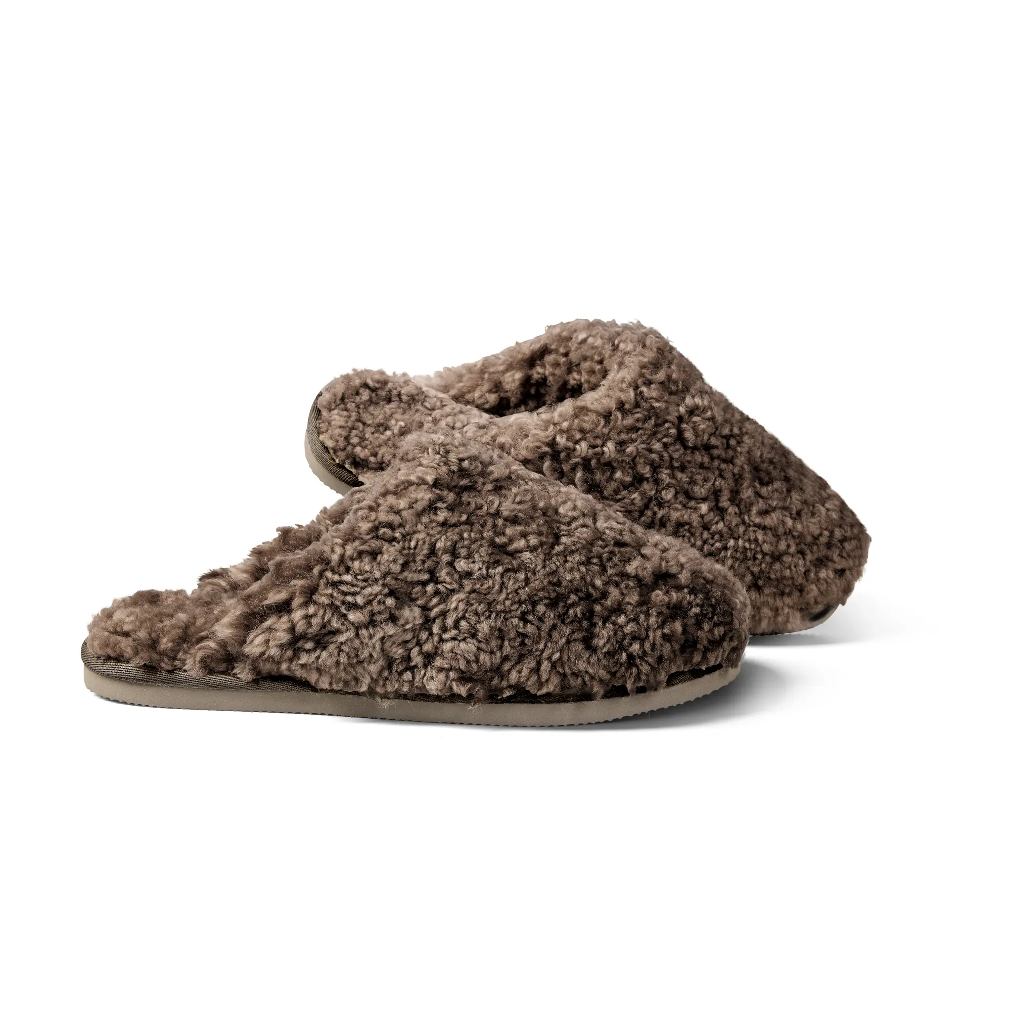 Lammfell Pantoffel Trendy Teddy Braun