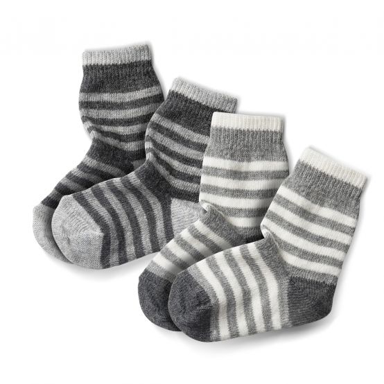 2-Pack Striped Alpaca Socks for Kids
