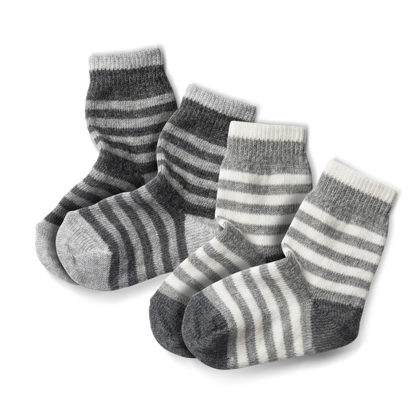 Baby Alpaka Socken gestreift dunkel hell