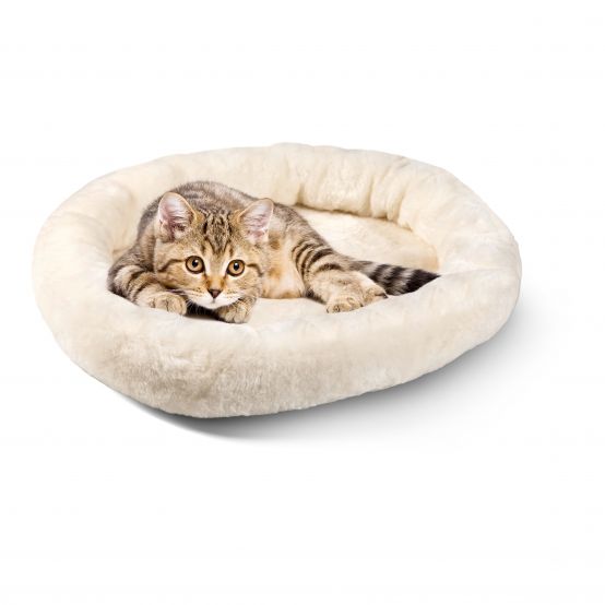 Kuschelbett für Katzen und Hunde naturweiss