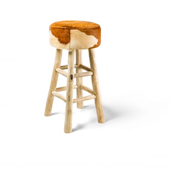 Bar Stool, Brown and White