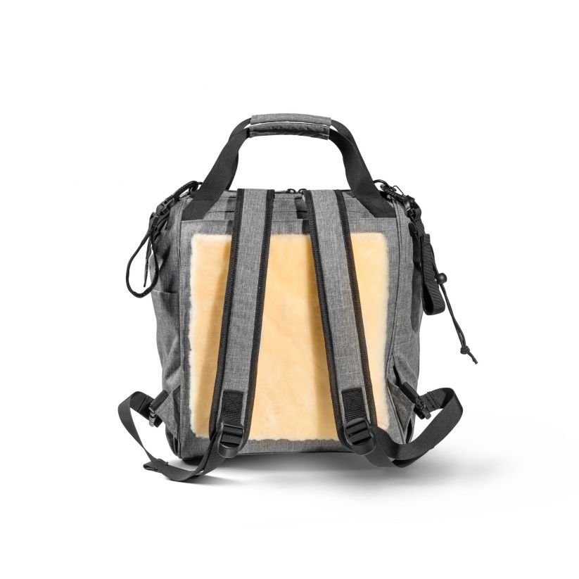 Wickelrucksack Cura black melange hinten 