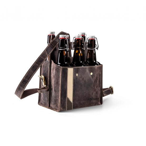 Männerhandtasche Bier aus Wildleder